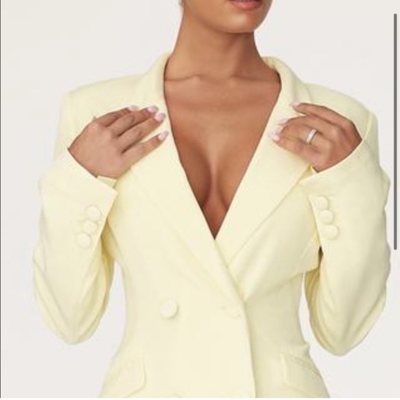 Meshki Elegant Yellow Blazer Dress - Picture 3 of 5